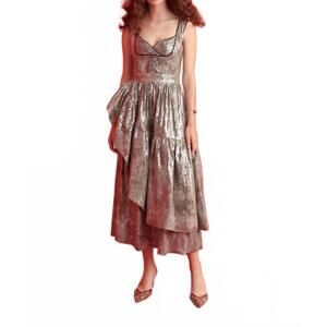 NEW CELIA B silvermoon midi dress in silver